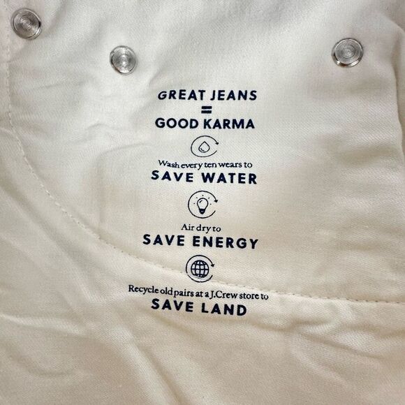 J Crew Denim Mini Skirt Frayed Raw Hem Distressed Size 31 White - Picture 9 of 9